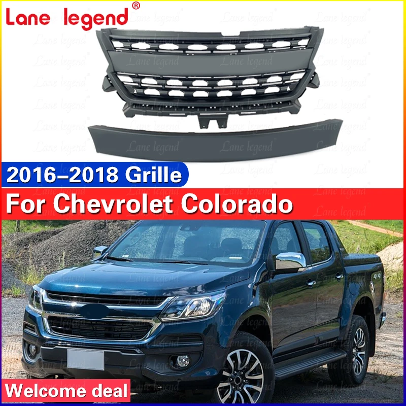 Front Bumper Grille Trim for Chevrolet Colorado S10 2016-2018 Grille auto Racing grills Front Grille Ventilation Net