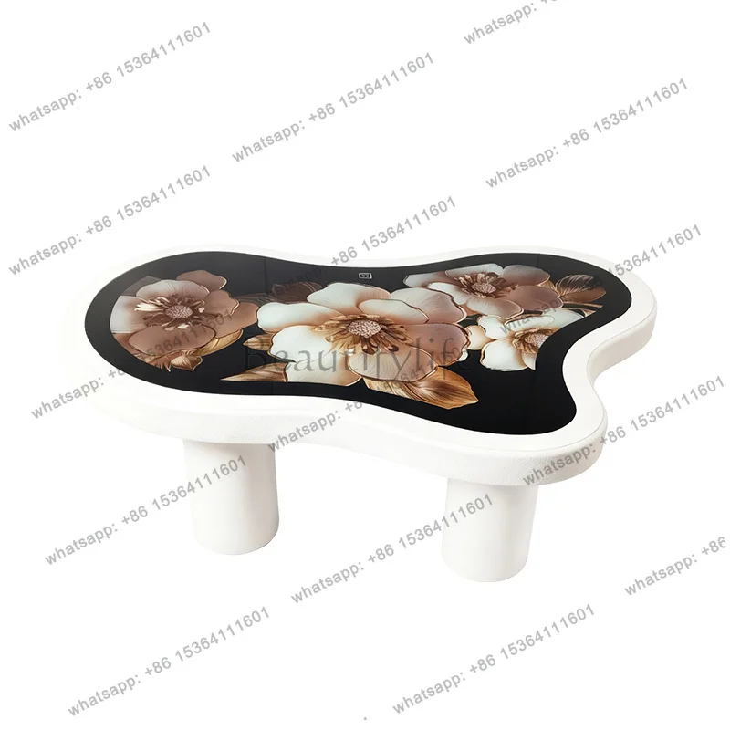 Modern multi-colored living room home warm small fresh style coffee table