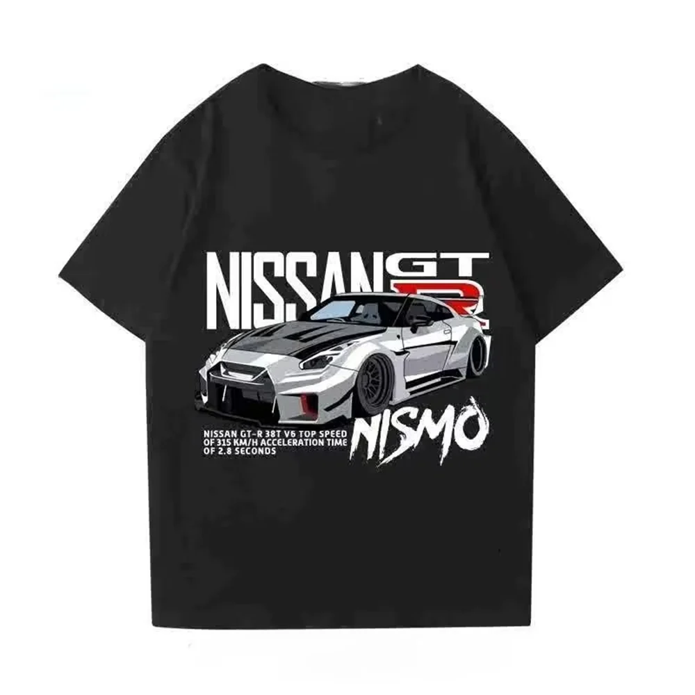 

Gtr Model Retro-Print Short-Sleeved Men's And Women's Summer 2025 Casual American-Style Multi-Functional T-Shirt Clothing Trend