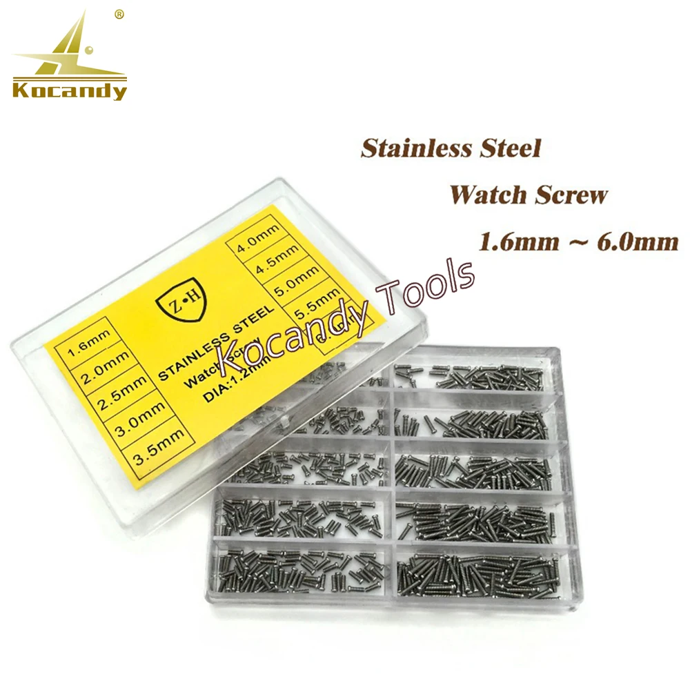 Diameter 1.2mm Stainless Steel Assorted Screws Watch Tools For Repairs Watch 10 Sizes Watch Repair Tool Kit