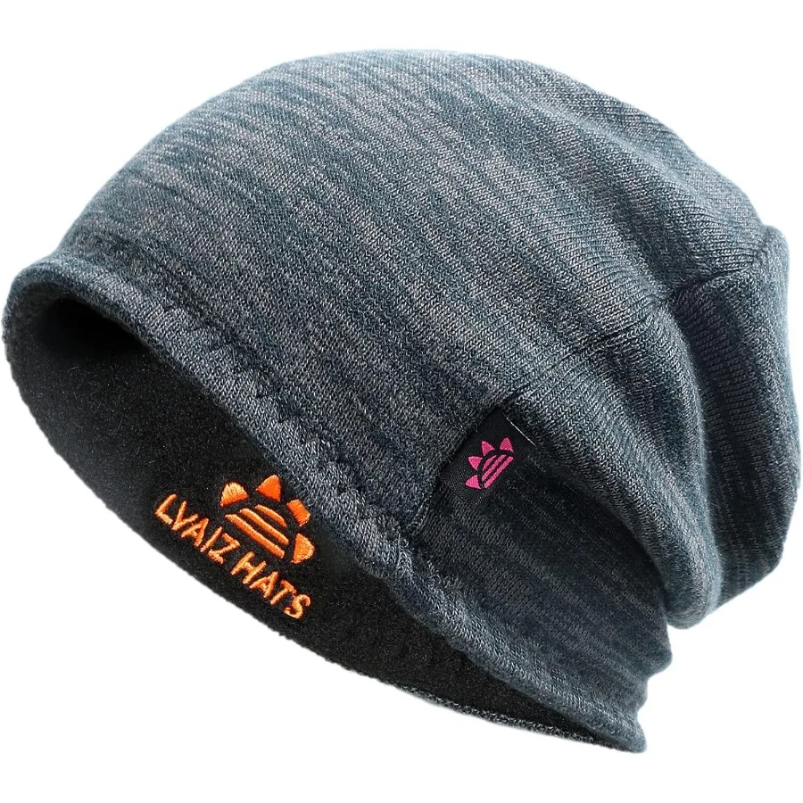 

Lvaiz зимние вязаные шапки на флисовой подкладке для мужчин, двусторонняя ветрозащитная шапка для часов, теплая шапка с черепом для женщин