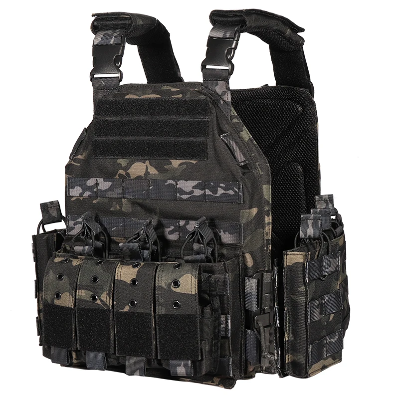 

Тактический жилет Custom Tactico: камуфляжный, для активного отдыха, с системой MOLLE, быстросъемный, для плит, JPC