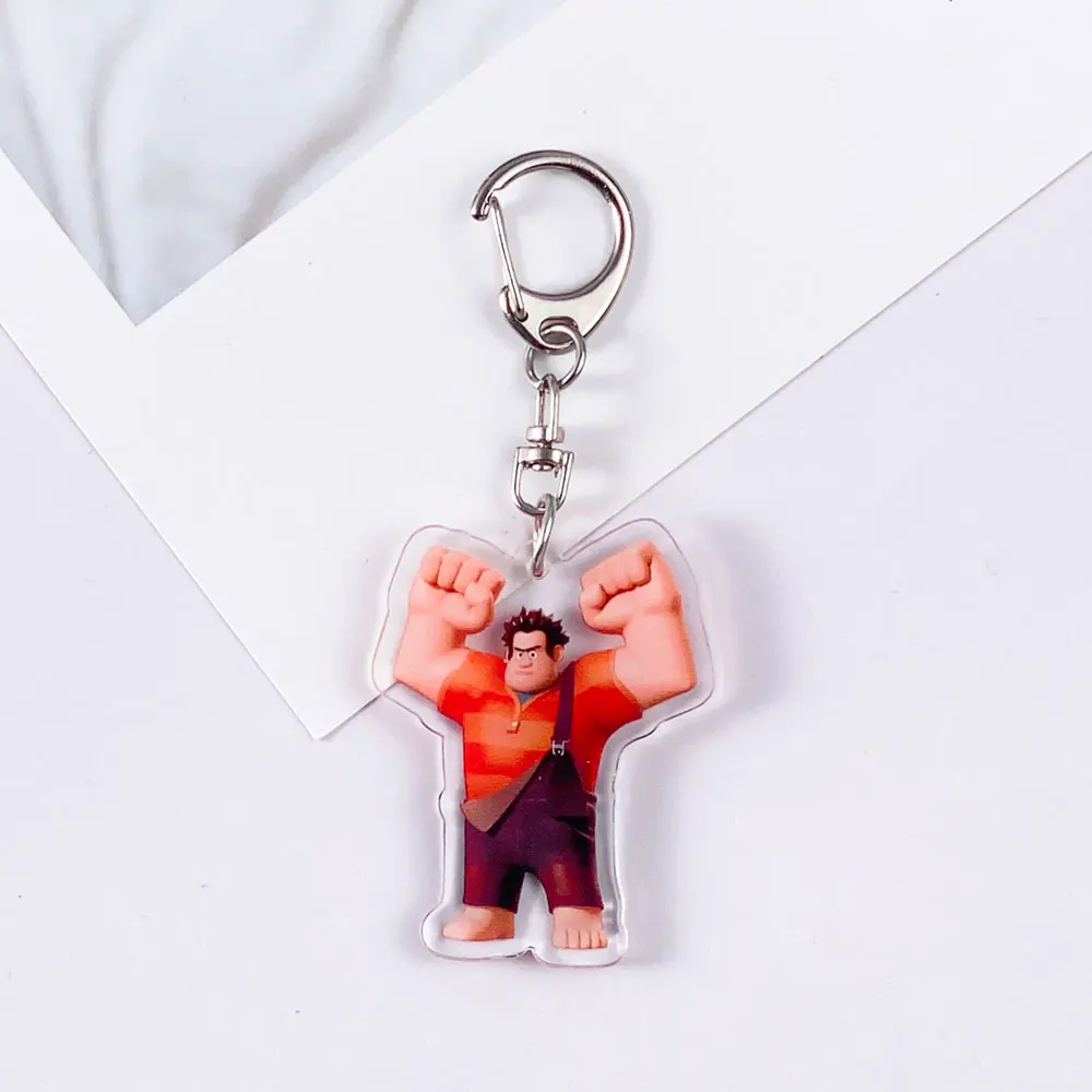 ديزني حطام-It رالف حطام رالف لطيف سلسلة مفاتيح مصنوعة من الأكريليك اكسسوارات حقيبة سحرية على ظهره قلادة حلقة رئيسية هدايا للأصدقاء #4