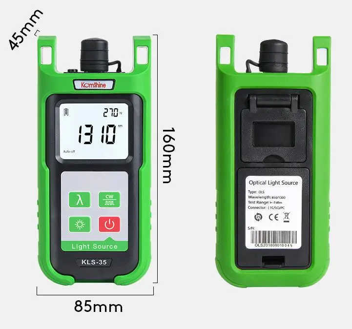 KLS-35 แหล่งกําเนิดแสงที่เสถียร แหล่งกําเนิดแสงเลเซอร์แบบใช้มือถือ เครื่องมือทดสอบใยแก้วนําแสง แหล่งกําเนิดแสง PON แสงไฟ LED