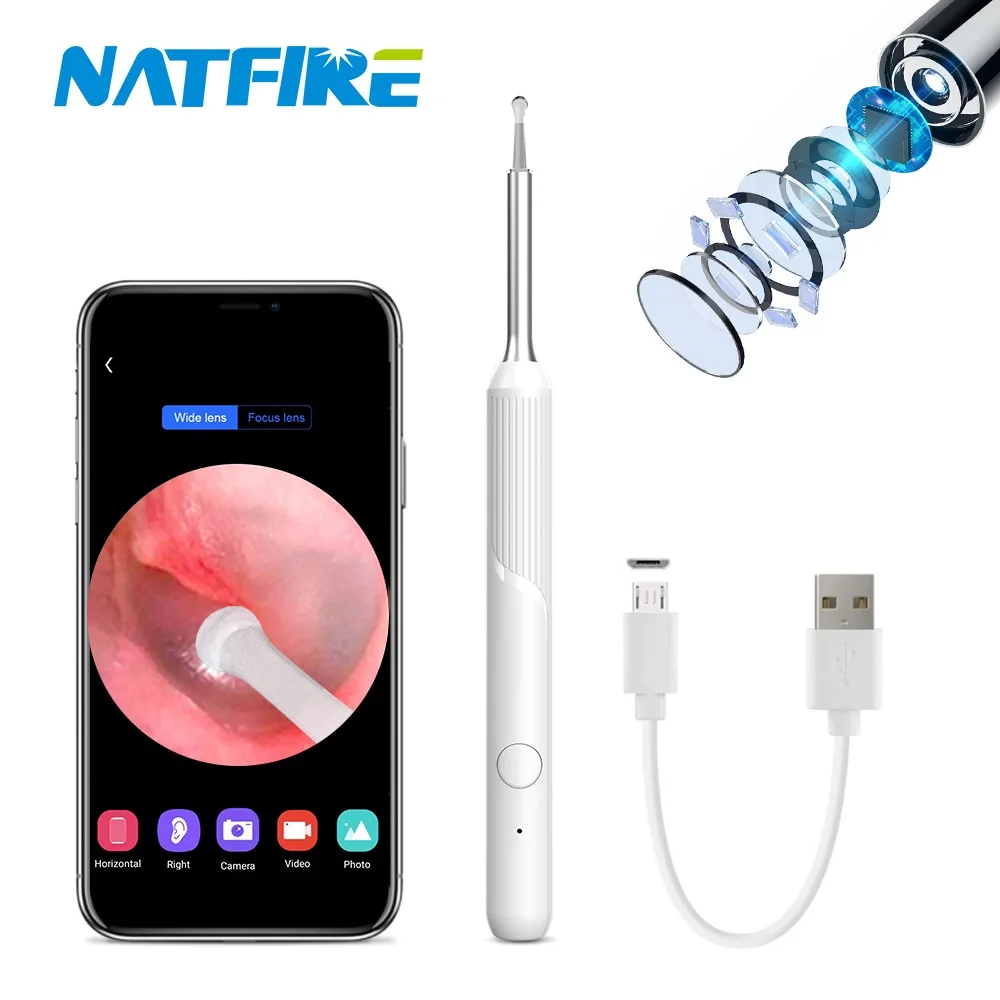 Ear Wax Removal Tool Dropshipping Otoscope NP20 Ear Cleaner with Camera 1080P Ear Sticks Endoscope Kit