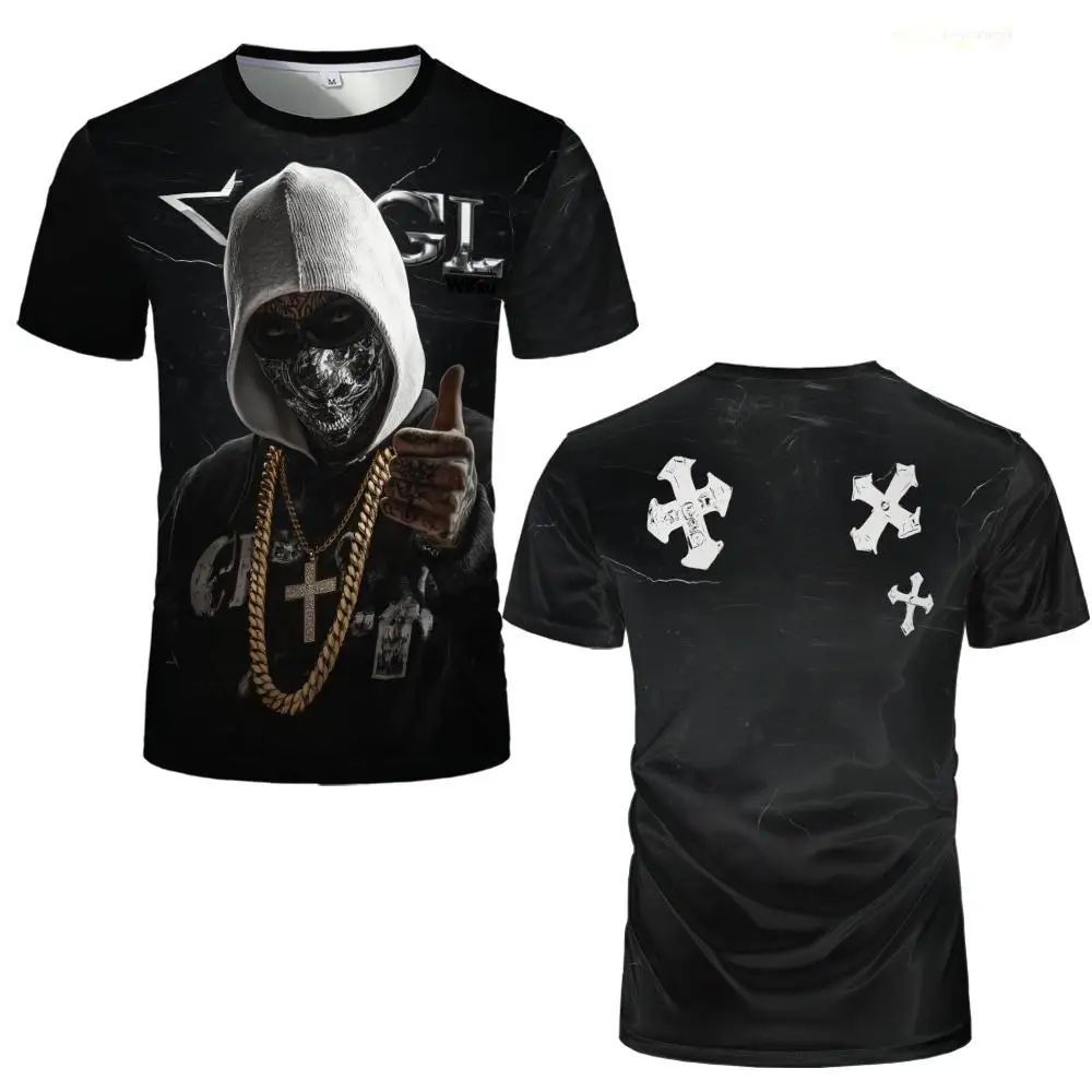 العصرية الراب نمط المتضخم الرجال المحملة الشارع الهيب هوب الكتابة على الجدران تي شيرت مطبوع تنفس القوطية ثقافة تحت الأرض الشارع الشهير