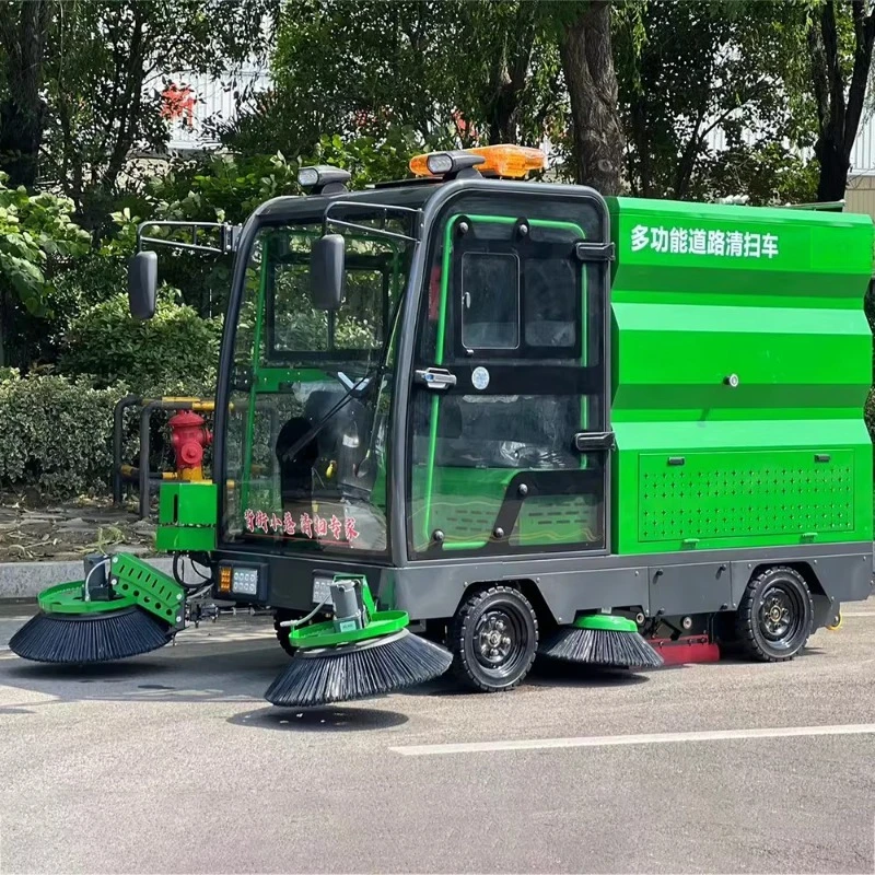 Customized ride‑on electric road sweeper self‑dumping hopper dust reduction cleaning truck for urban street scenic spot cleanup