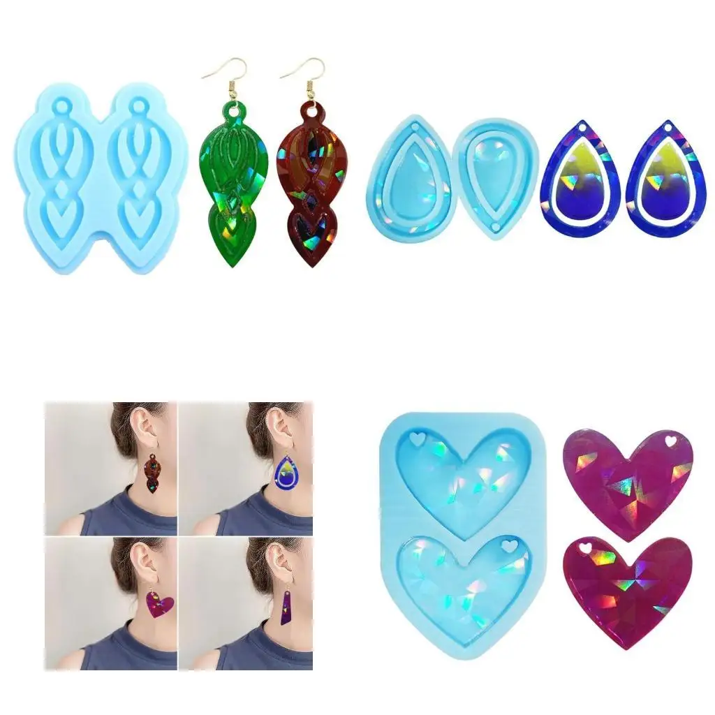 

P9fe 4 стили блестящие глянцевые световые серьги для брелков для брелок плесени плесень эпоксидные украшения