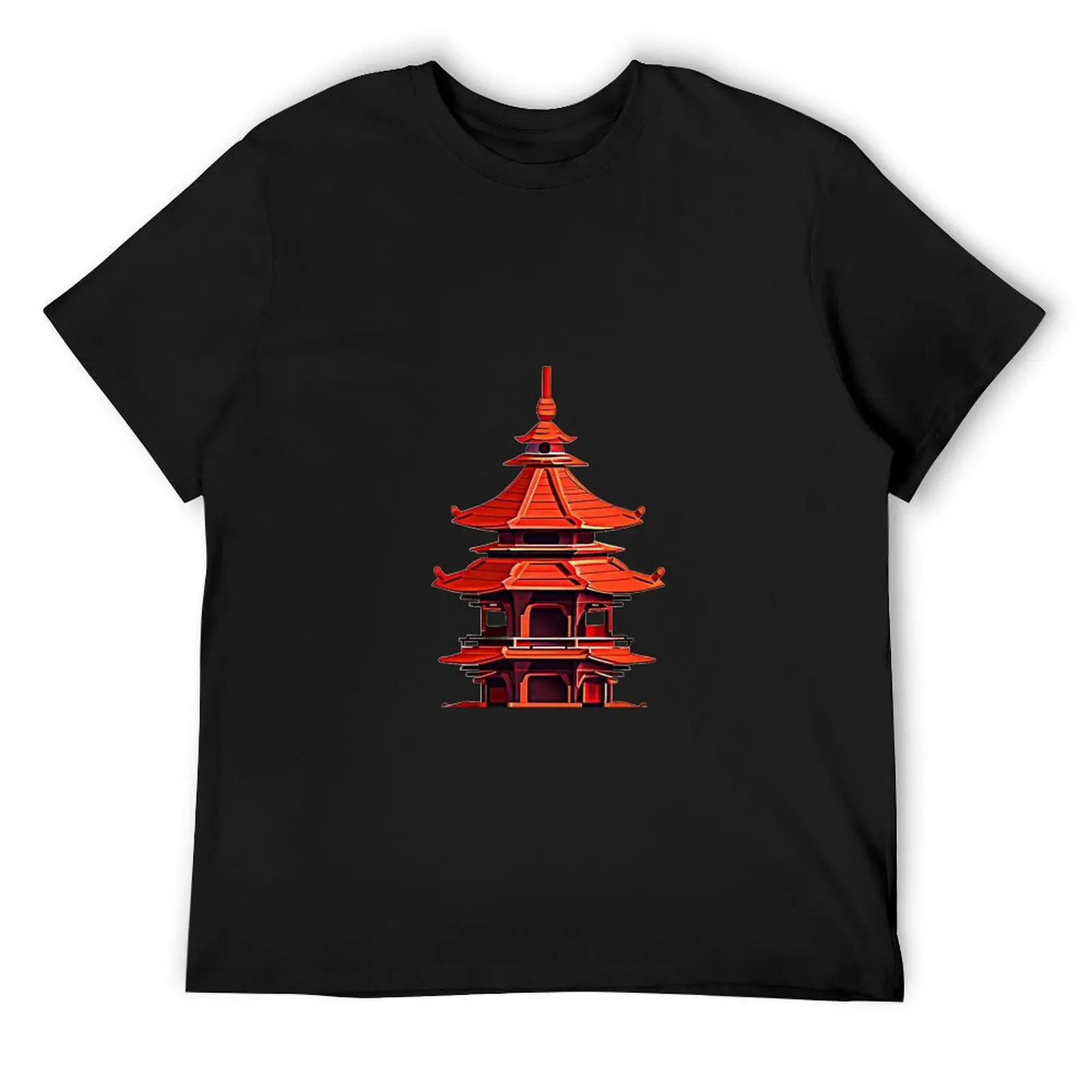 Pagoda house restaurant architect design T-Shirt plain sweat Blouse men tshirt