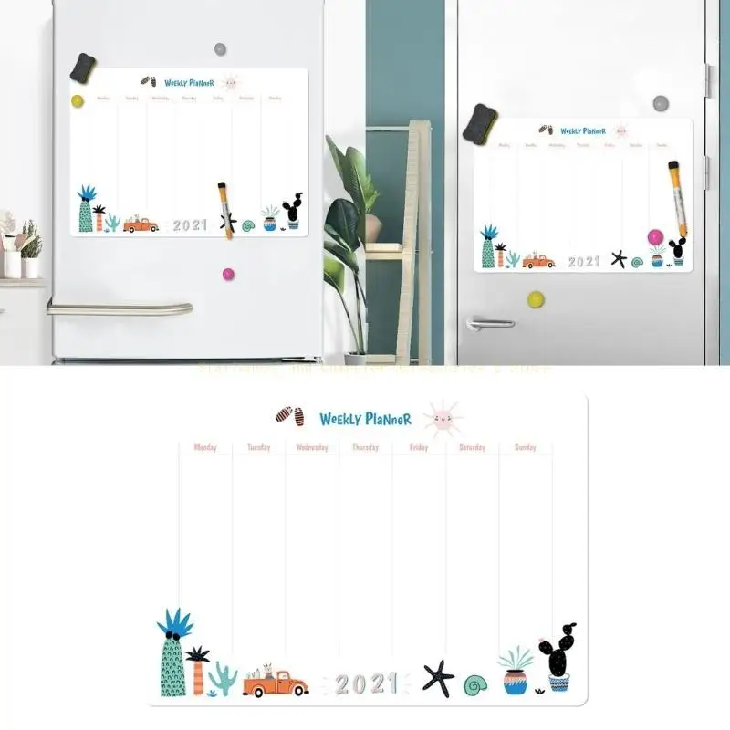 Calendar Whiteboard To-do-list Board for Fridge Grocery Shopping List