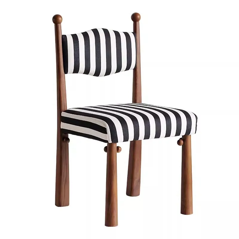

Rustic Solid Wood Dining Chair Vintage Nordic Wabi-Sabi Style Guest Room Seat for Home Vintage Makeup Chair