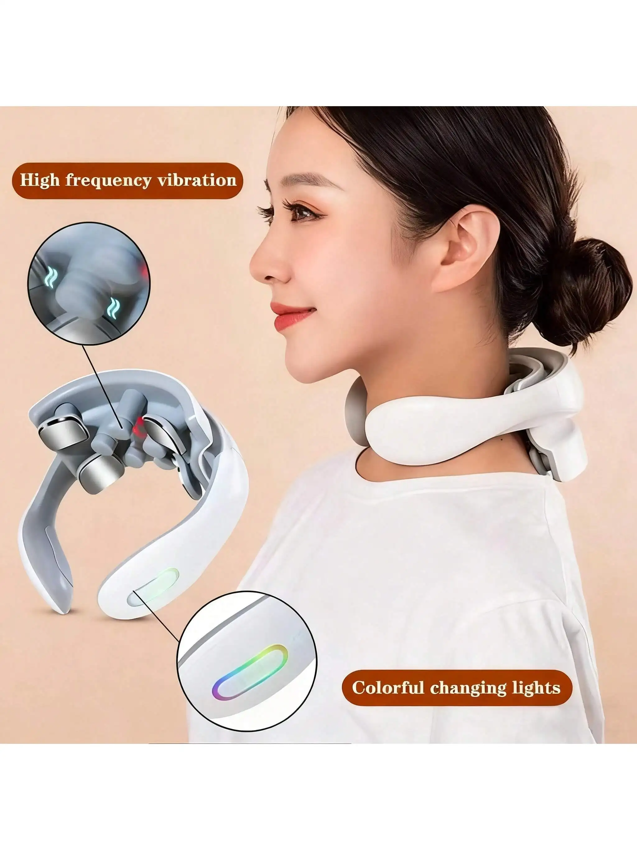 

2026 TENS Pulse Back Neck Massage Wireless Smart Sholder Cervical Massager Heating Relief Muscle Punch Beating Health Rechargeab