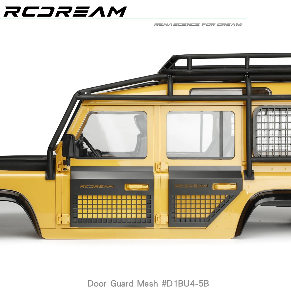 RCDream Door Guard Mesh Protection Net Black for TRX4 Defender RD110 RD130 Wild-Defender Body Upgrade Option Parts #D1BU4-5B