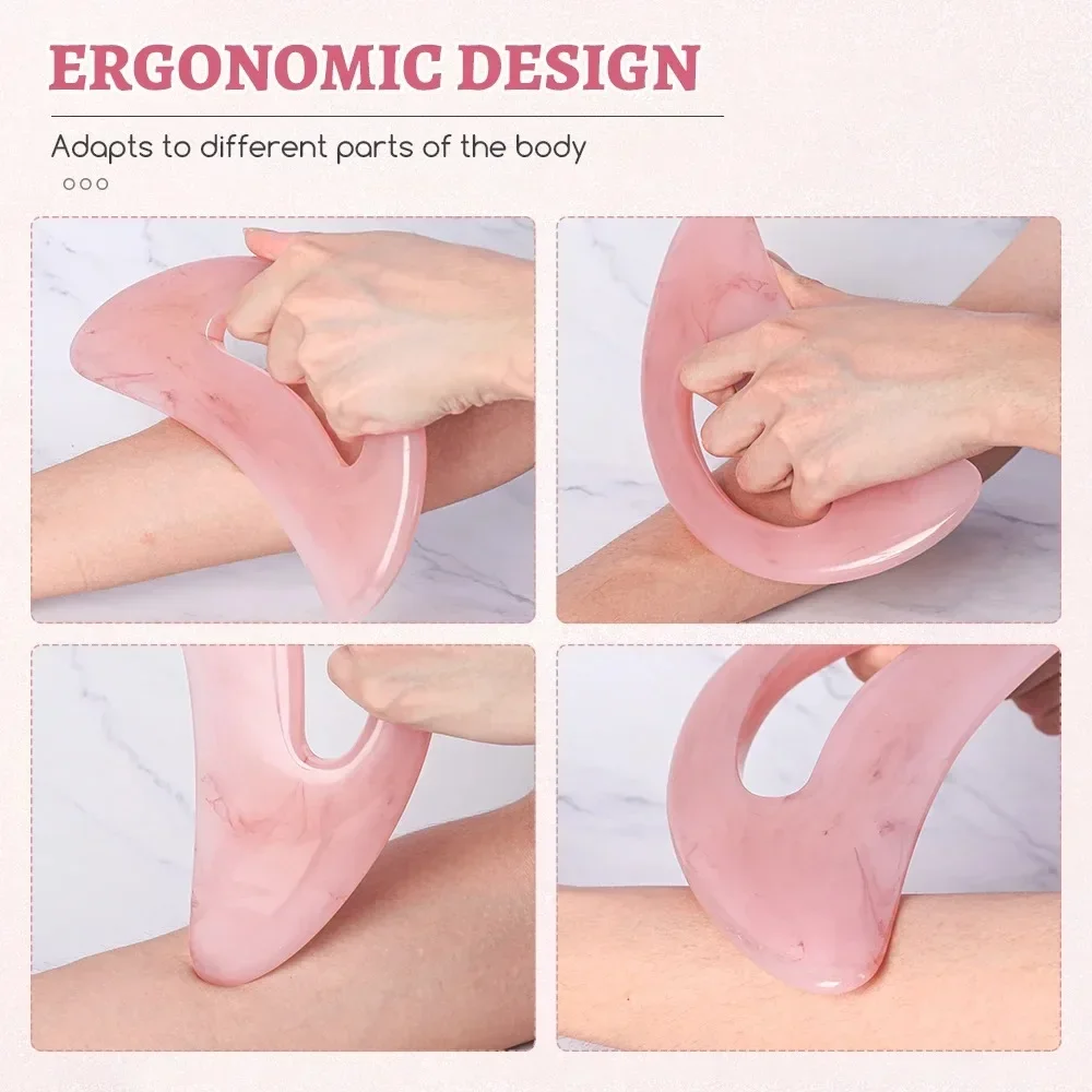 얼굴 뒤 몸 침술 압력 마사지 Guasha 보드 Guasha 림프 배수 보드 천연 수지 마사지 스크레이퍼 도구