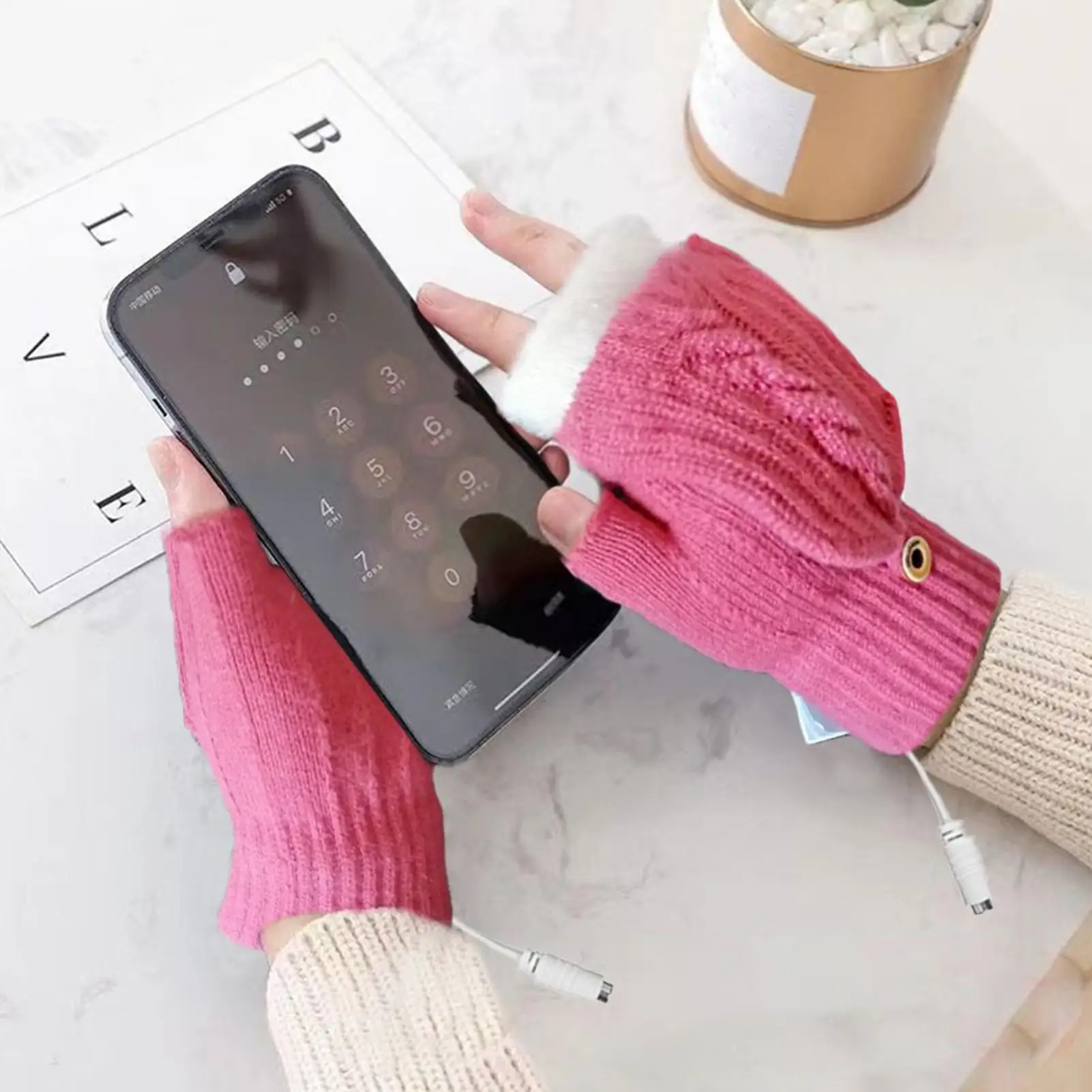 

Electric Heated Gloves USB Thermal Gloves Washable Thermal Mittens For Winter Camping Skiing Cold Weather Outdoor Indoor Cycling