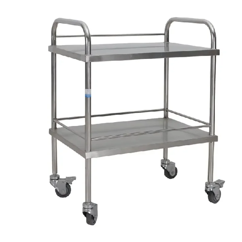 for Hospital Furniture Two Story Stainless Steel Cart