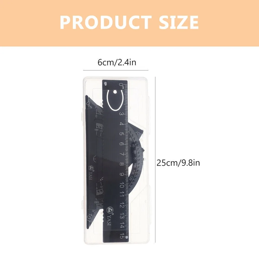 4 قطعة/المجموعة سبائك الألومنيوم أدوات الرسم لوازم الطلاب مربع مثلث الرياضيات الهندسة أداة قياس القرطاسية الحكام