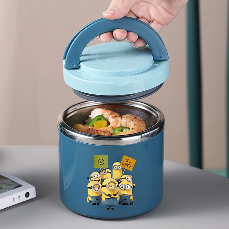 Minionses Lunch Box Cute Anime Figure Print Meal Boxes Large Capacity Portable Bento Case Cartoon Food Insulation Lunch Bag Hot view 6