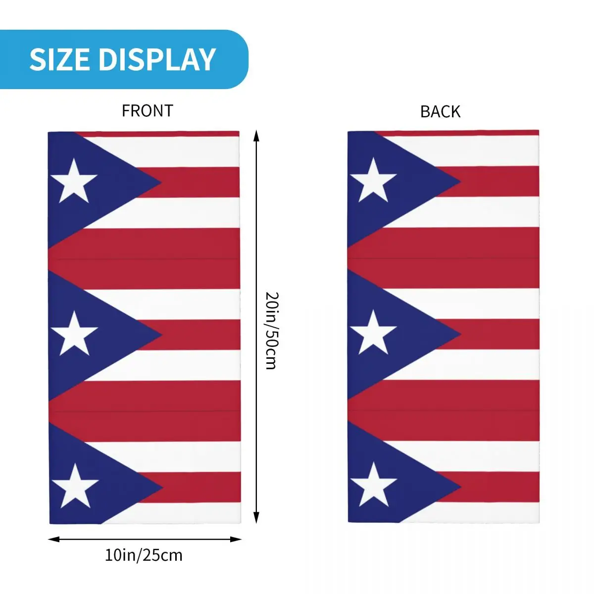 Bandana con estampado de bandera de Puerto Rico para hombre y mujer, pañuelo multifunción para ciclismo, transpirable