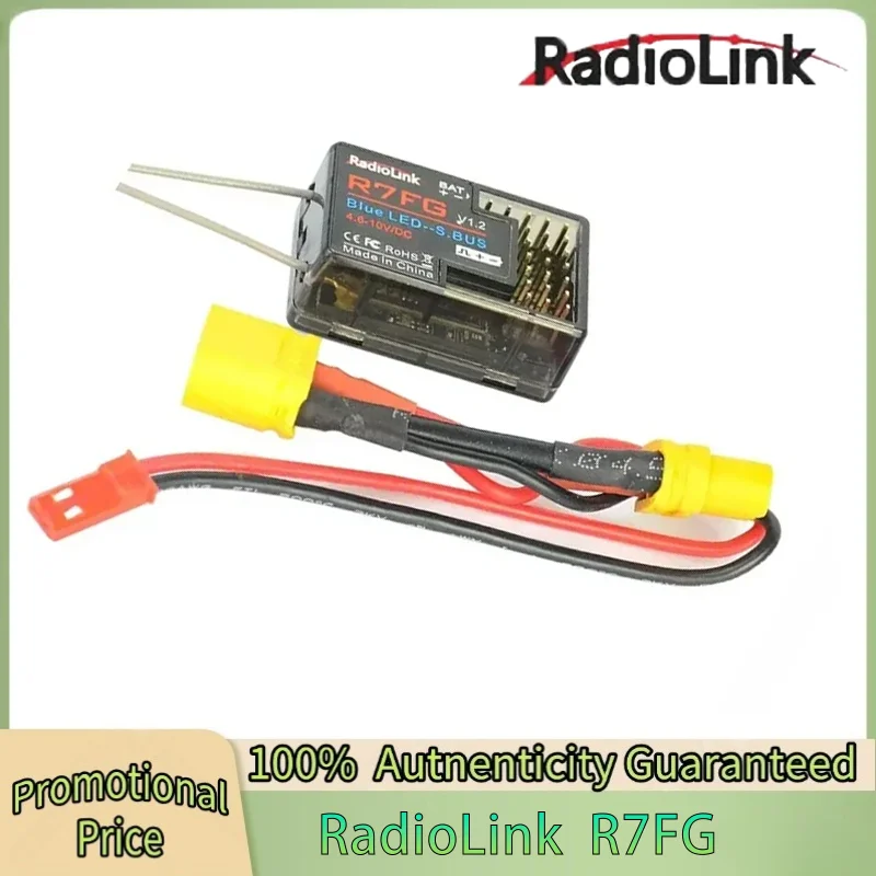 

Приемник RadioLink R7FG 2,4 ГГц 7-канальный с двумя антеннами, высоковольтный, со встроенным гироскопом, для передатчиков Radiolink RC6GS RC