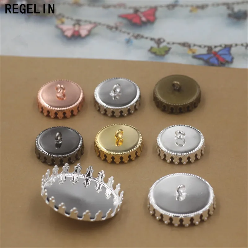 REGELIN wisiorek ustawienie Cabochon baza taca Bezel puste 10 sztuk/partia Fit 12/15/20/25mm Cabochons DIY naszyjnik biżuteria akcesoria