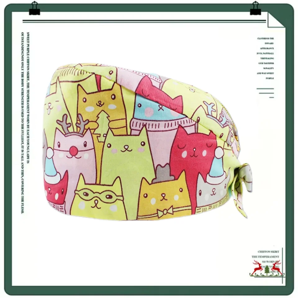 النساء الرجال قبعة طبيب الأسنان مع العصابة الأسنان المطبوعة الأسنان ممرضة طبيب التمريض قبعات العمل ممرضة الملحقات المستشفى