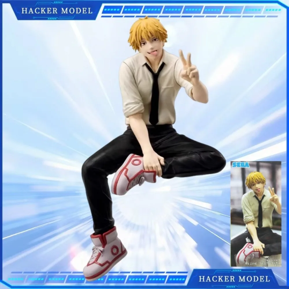 

SEGA Genuine Chainsaw Man Denji Sitting Pose Anime Character Model Toy Statue Desktop Ornaments Collection Birthday Gift