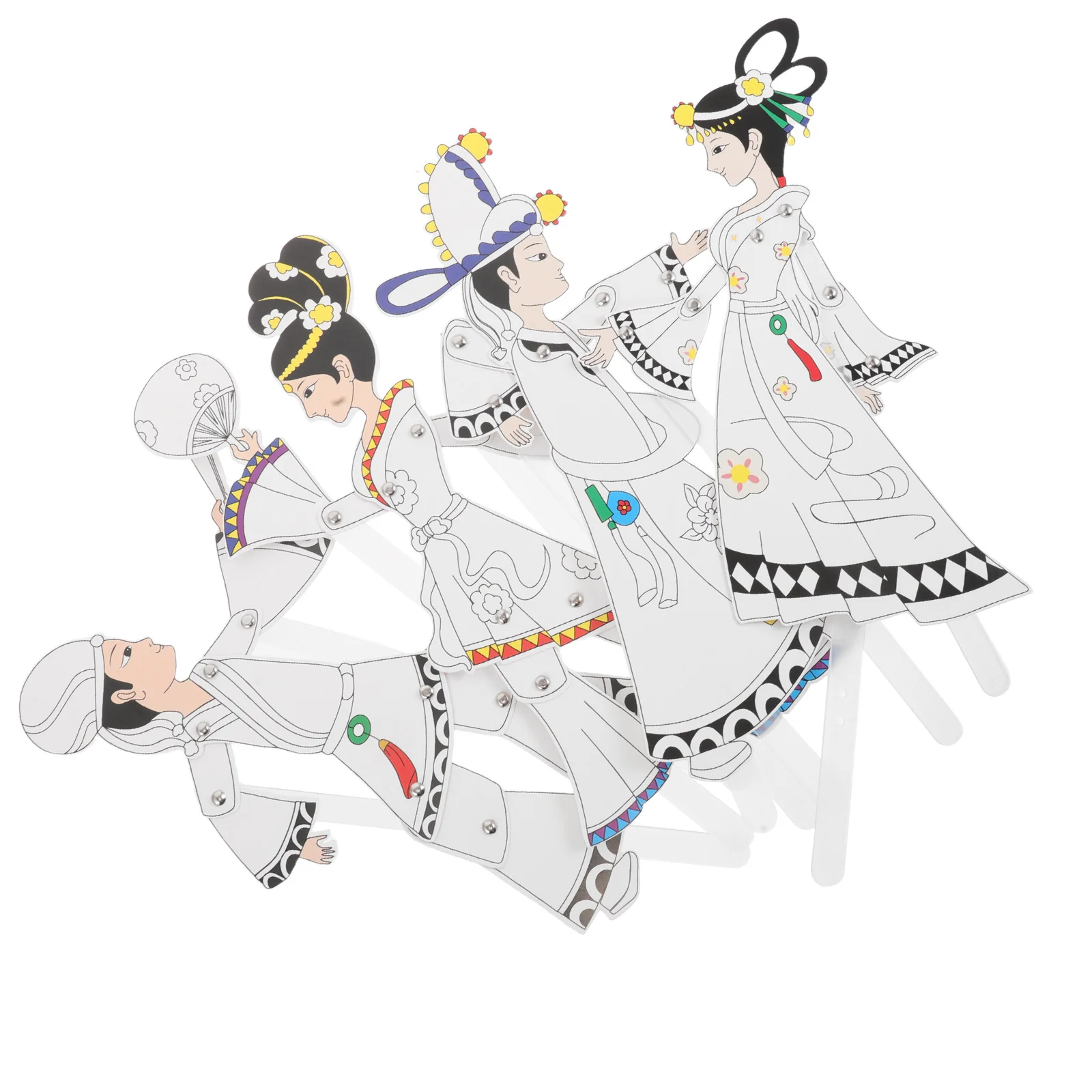 Kit d'artisanat de marionnettes d'ombre 4 pièces: marionnettes traditionnelles chinoises pour projet d'art culturel pour enfants, décoration de vacances, éducative