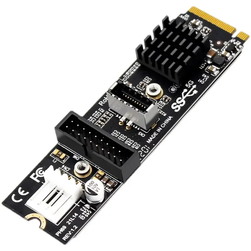 for NVME M.2 M-Key PCIe to Front USB 3.1 5Gbps Type-E plus 20 Pin Expansion Card EP-018 Adapter