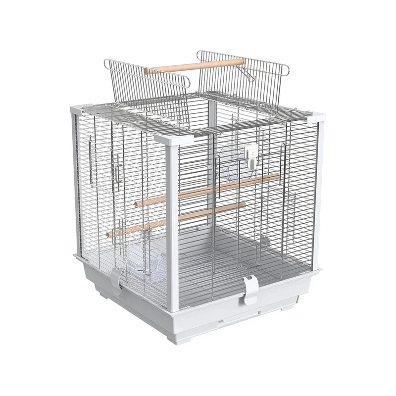 

Parrot Cage Stainless Steel Bird Cage Large Full Weft Threads Xuanfeng Tiger Skin Peony Breeding Cage Easy to Clean Splash-Proof