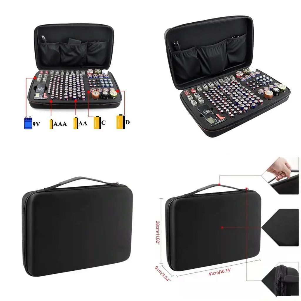 F62C EVA Battery Storage Bag Organiser Case Container Efficiently Sort and Store Various D C AA AAA Dry Batteries