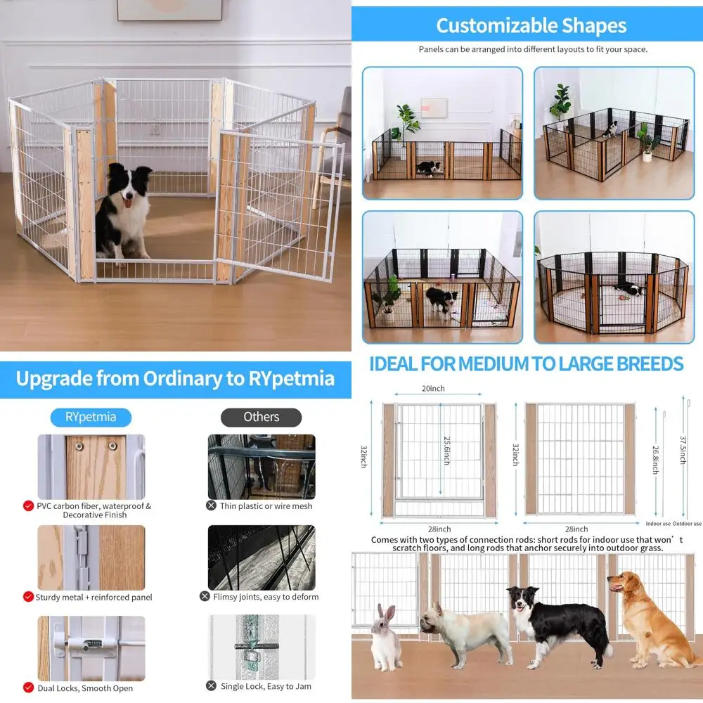 

Прочный складной манеж для собак средних и маленьких собак — корпус для забора для домашних животных на открытом воздухе, область упражнений по высоте 35,4 дюйма