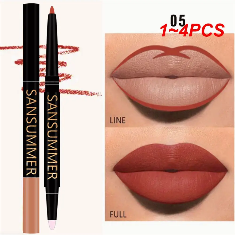 1~4PCS Lip Liner Non-stick Cup Soft Texture Matte Eyeliner Make-up Lip Brush Set Lasting High Quality Matte Lipstick Pen