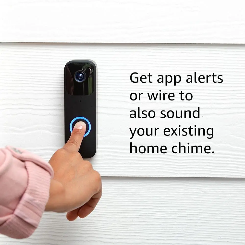 

Two-way audio, HD video, long-lasting battery life, wired or wire-free install, motion detection, chime app alerts, (Black)