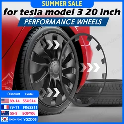 4PCS Car For Tesla Model 3 Accessories 20 Inch Vehicle Wheel Rims Edge Protector Ring Tire Guard Strip Wheel Hub Cover 2020-2023