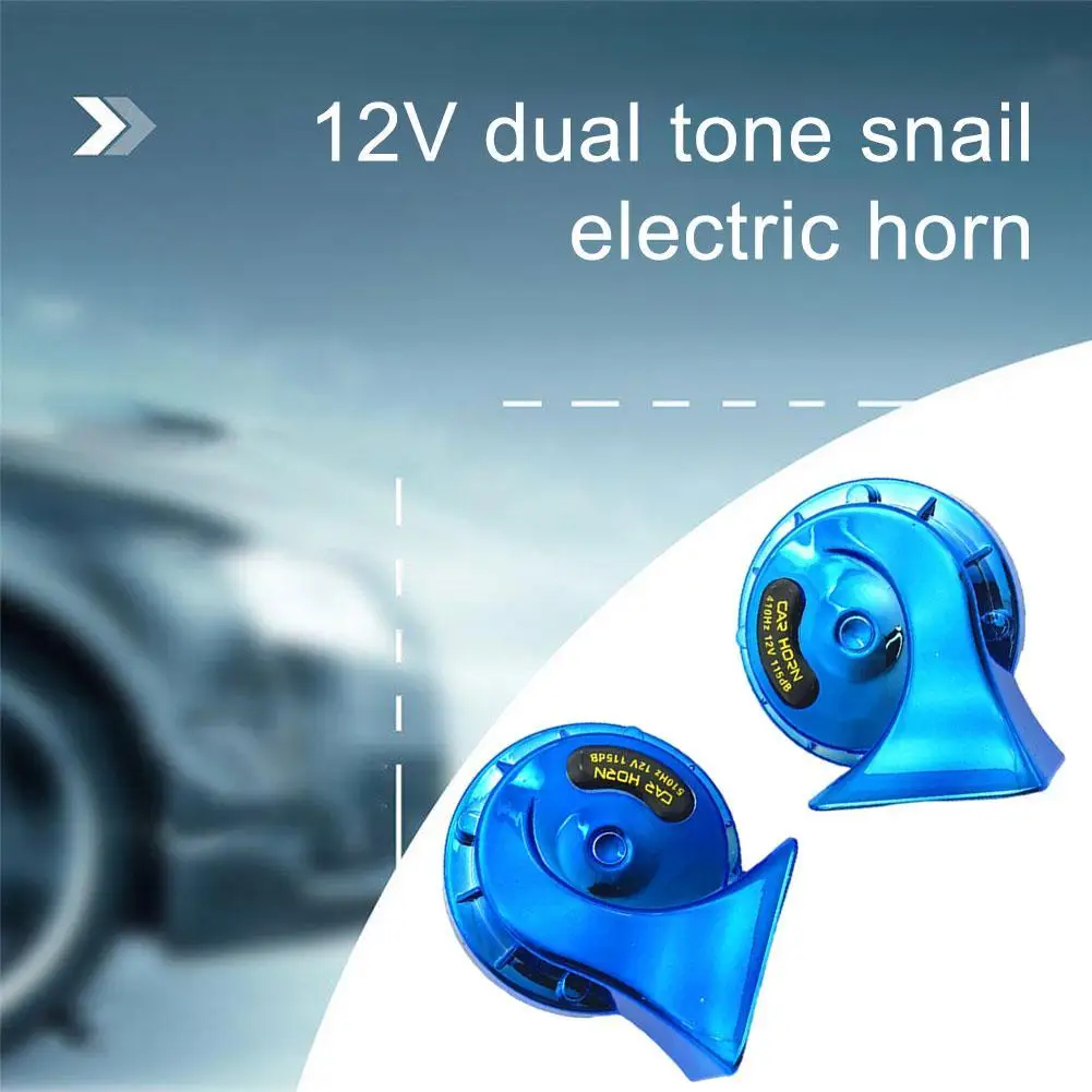 1pcs 12v Car Horn Truck Motorcycle Boat Metal Snail Horn Horn Electric Accessories Car Tone Horn Electric Snail Dual Loud S K8a4