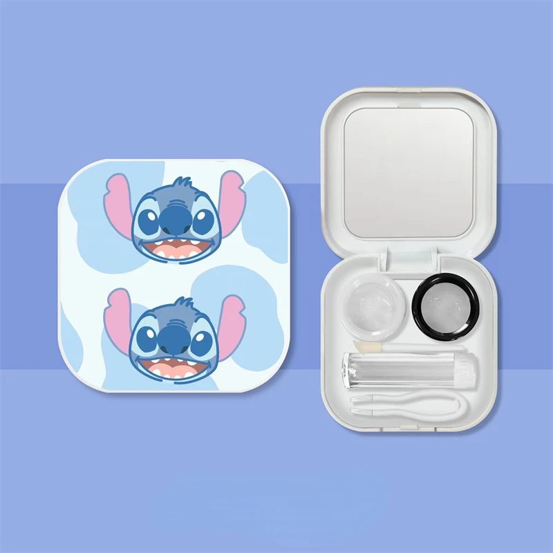 Personalized Stitch creative cute cartoon pattern new high-looking compact portable contact lens storage box for men and women