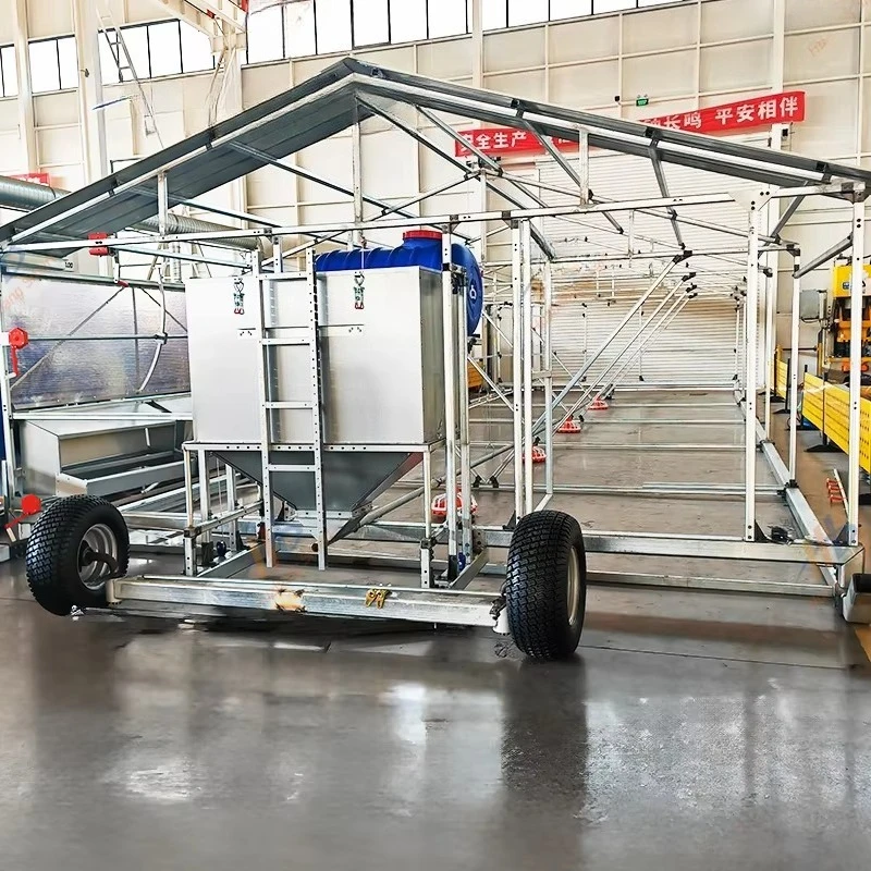 Mobile Poultry Chicken House Galvanized Steel Frame Movable Chicken Coop With Automatic Feeding System Customized