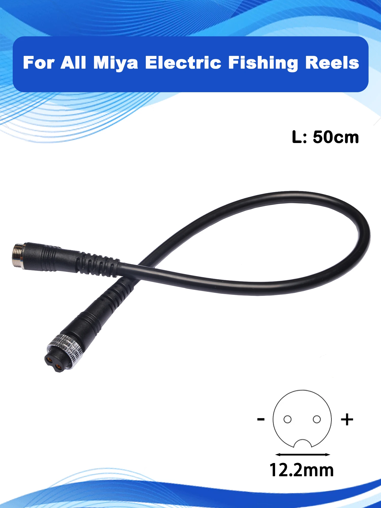 50cm BM Battery Air Cord For Miya CZ-30 20 15 10SP US-9s CAC-5SC AC-3JPC AT-5S Epoch Command Electric Fishing Reels Power Cable