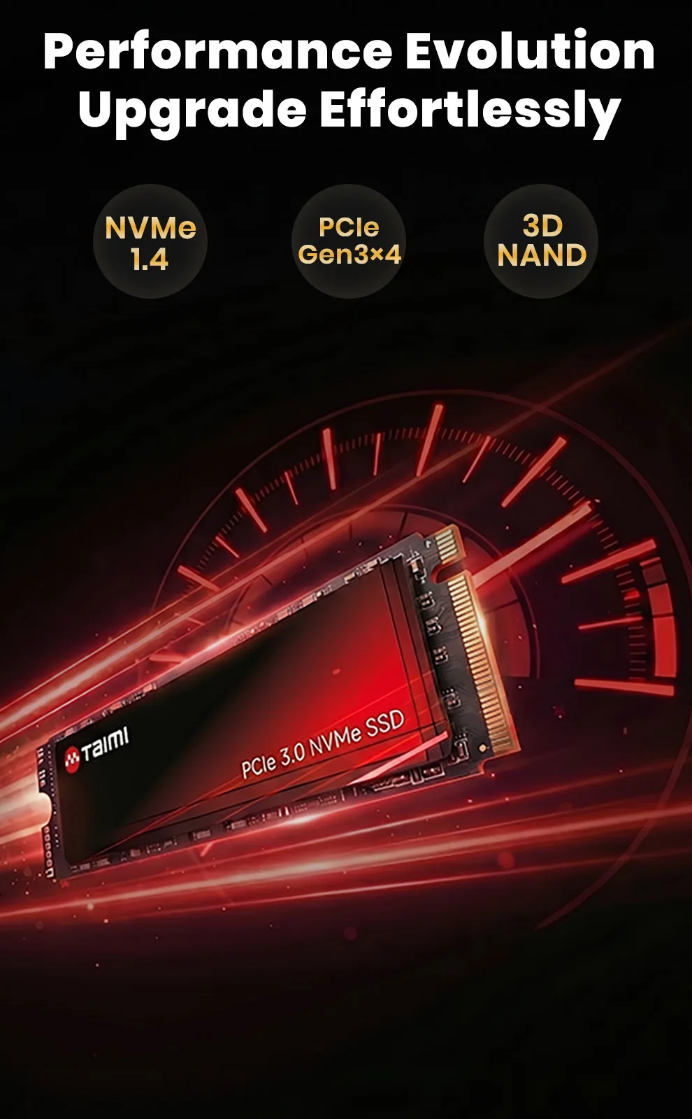 Taimi PCIe Gen3x4 NVMe M.2 2280 SSD, bis zu 3500 MB/s Lesegeschwindigkeit und 3000 MB/s Schreibgeschwindigkeit, für Gaming, Laptop, PC, Desktop-Workstation – Detail 1