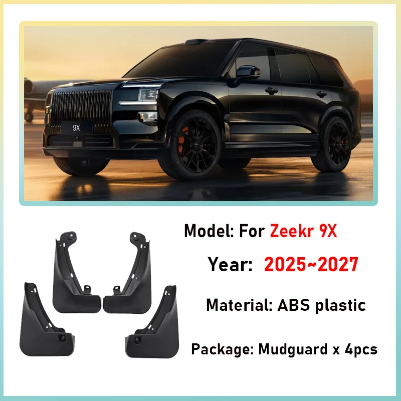 

4 шт. автомобильные брызговики для Zeekr 9X EX1H 2025 2026 2027 брызговики, брызговики, брызговики, детали крыльев, инструменты, автоаксессуары