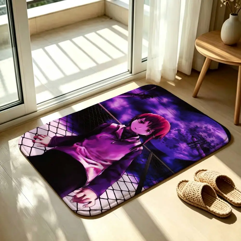 SSerial E-Experiments L-Lain Floor Mat Soft Non Slip for Entry Door Bathroom Indoor Home Decorative Carpet