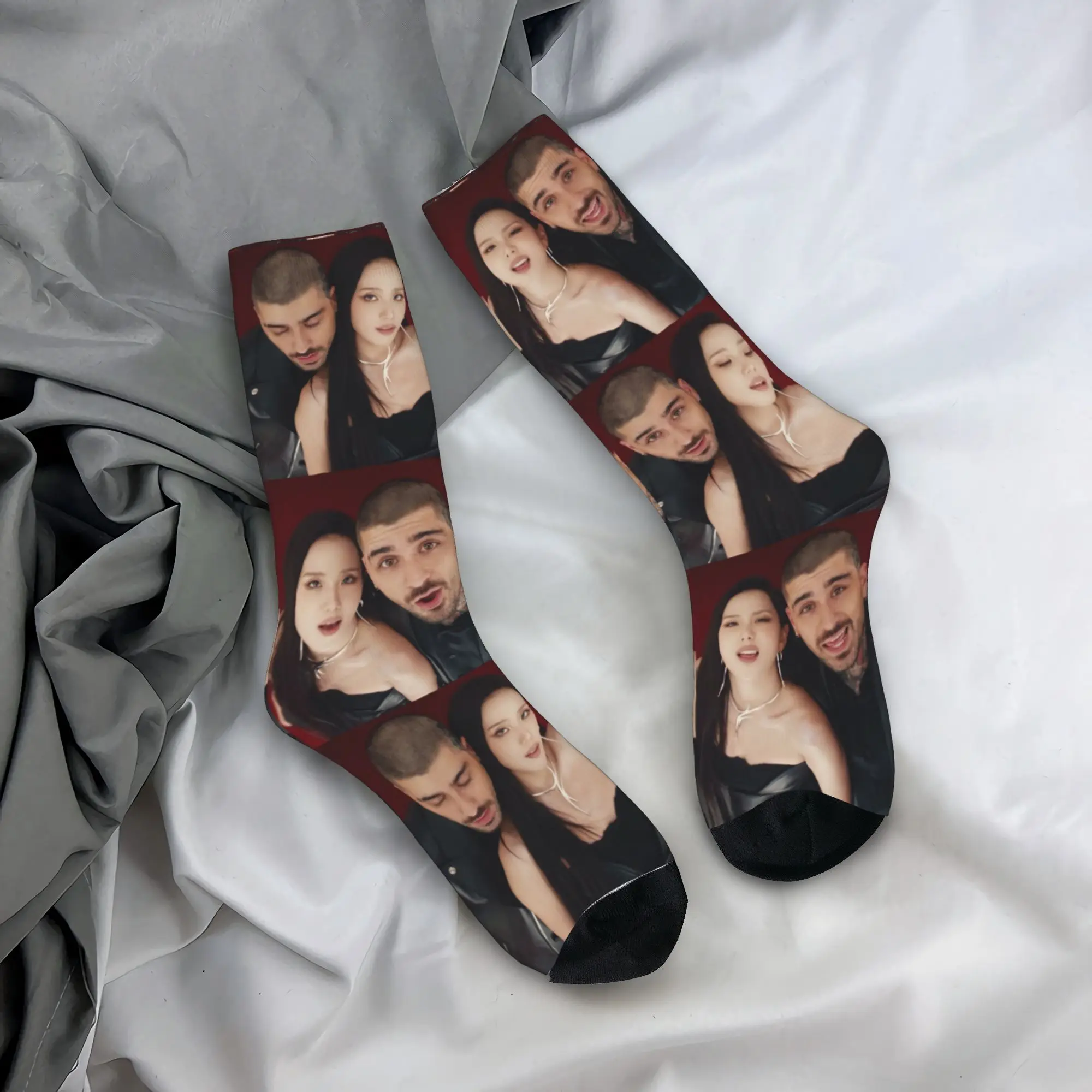 

Закрытые носки Zayn Malik & Jisoos 2025 Eyes, модные чулки, осенние нескользящие мужские носки, мягкие дышащие носки для скалолазания на заказ