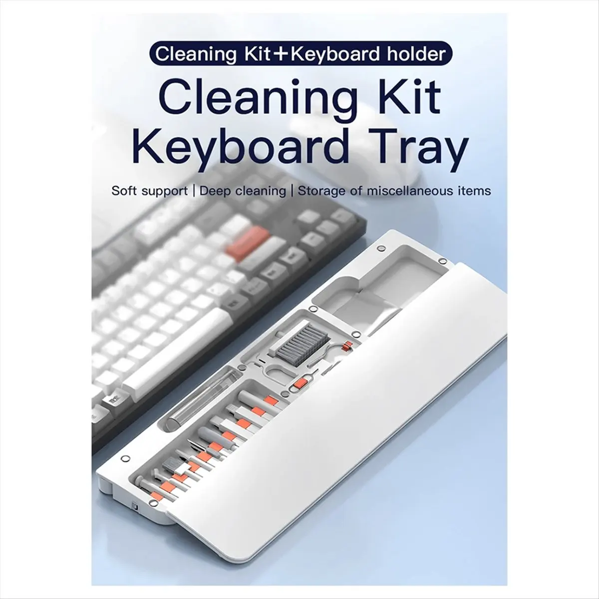 Best of 2026 New QS22 with Cleaning Tools Keyboard Wrist Rest Pad Soft Foam Work Game Pad Cleaner Kit Black