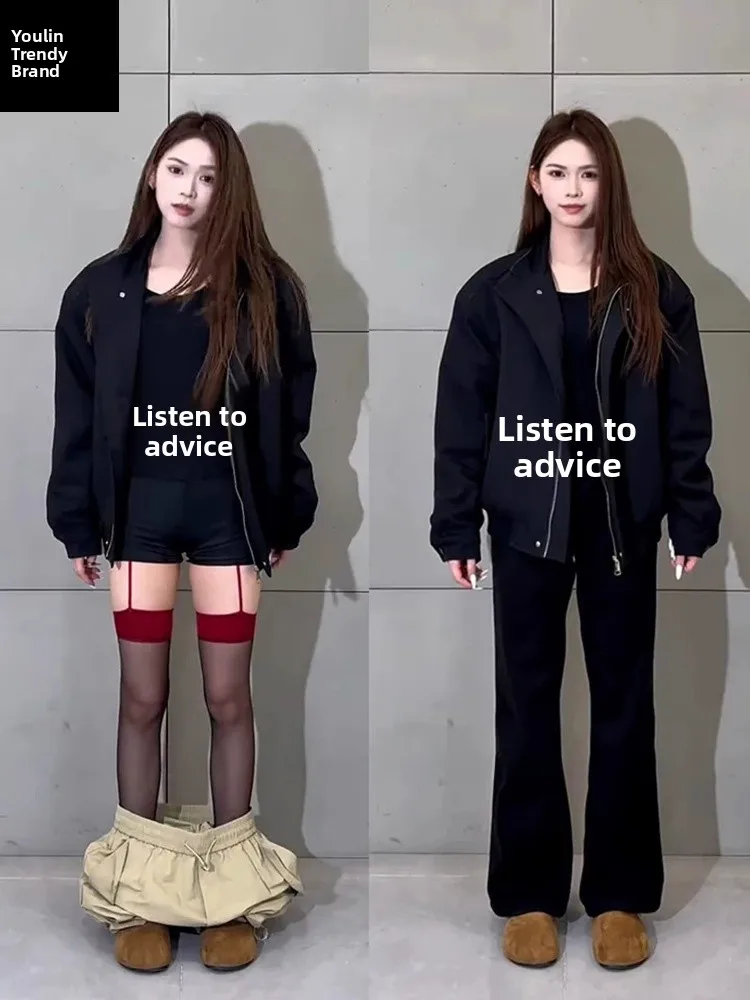 

Cleanfit Bla Knife Pleat Fce Lined Winter Straight Leg Jeans Men's Women's American Casual Sle Bell Bot