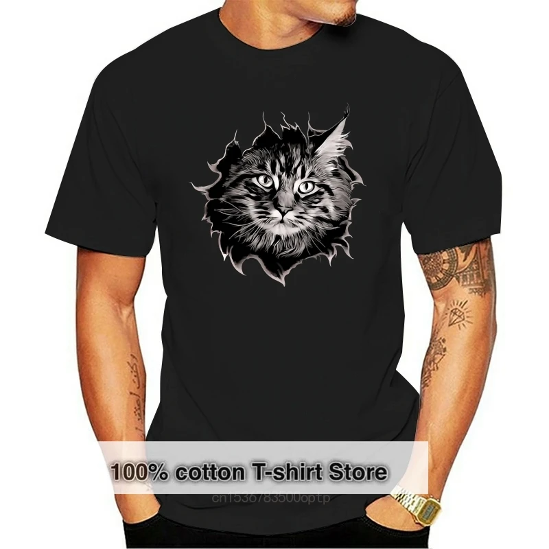 Men T Shirt Maine Coon Funny Cat Shirt tshirt Women T-Shirt