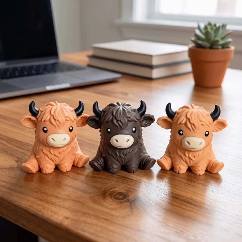 Slow Rising Highland Cow Fidget Squeeze Soft Texture Highland Cow Squishies Slow Rebound Highland Cow Sensory Adults