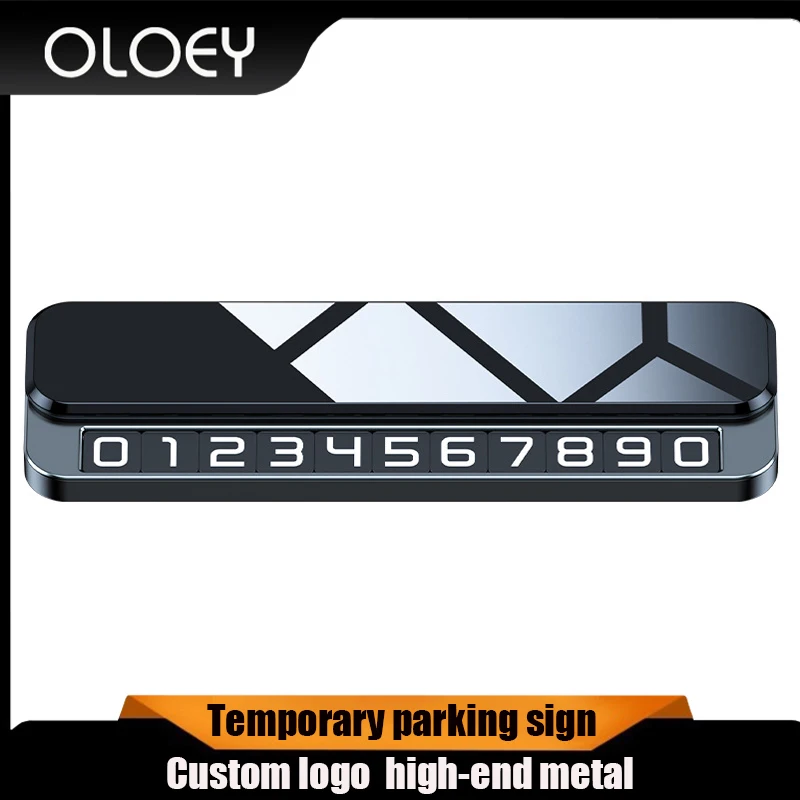 

Car Parking Card Phone Number Sliding Hiding Temporary Display Metal Vehicle Decoration Accessories