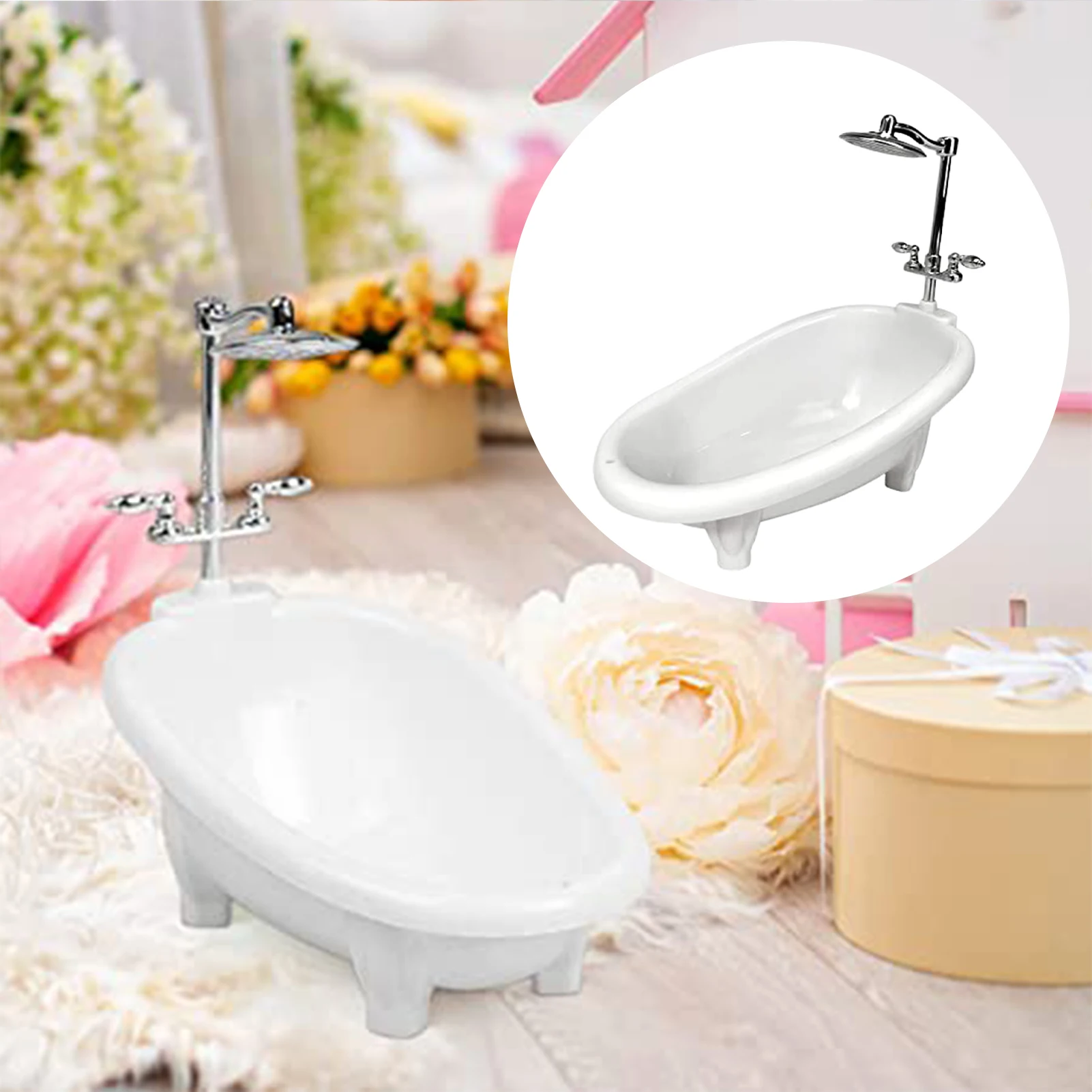 

Doll House Mini Bathtubs Doll House Bathroom Furniture Kids Birthday Gift