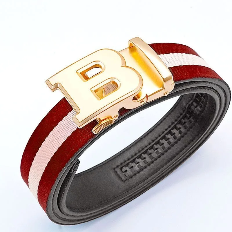 New Business Men Belts Casual Fashion Luxury Designer Famous Brand Male belt Buckle Canvas Leather Belt for men jeans